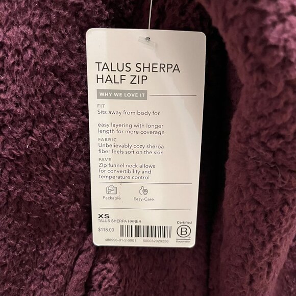 Athleta Talus Sherpa Half Zip Pullover Sweatshirt Top in Burgundy Size XS - Picture 5 of 9